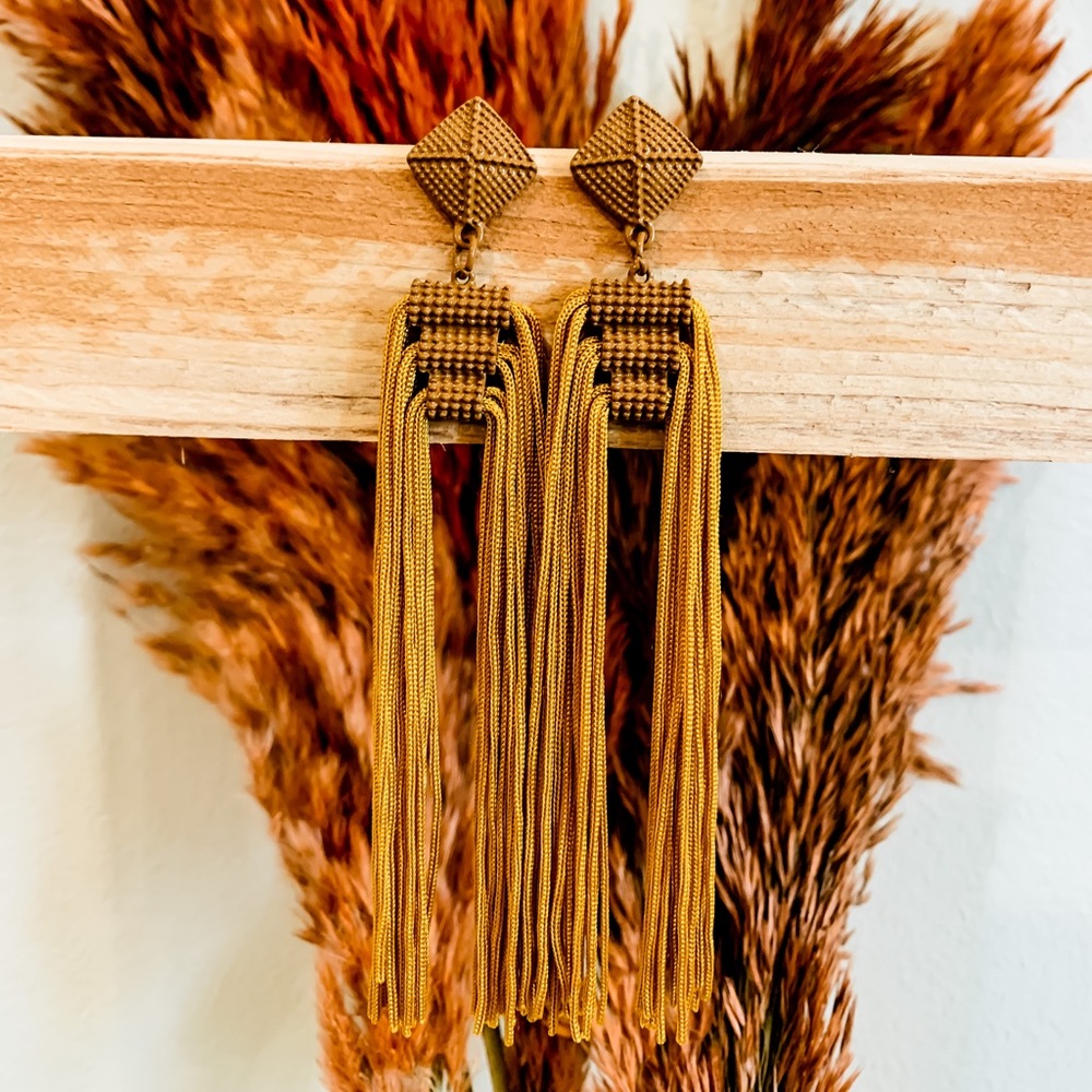 Mustard Tassel Earrings